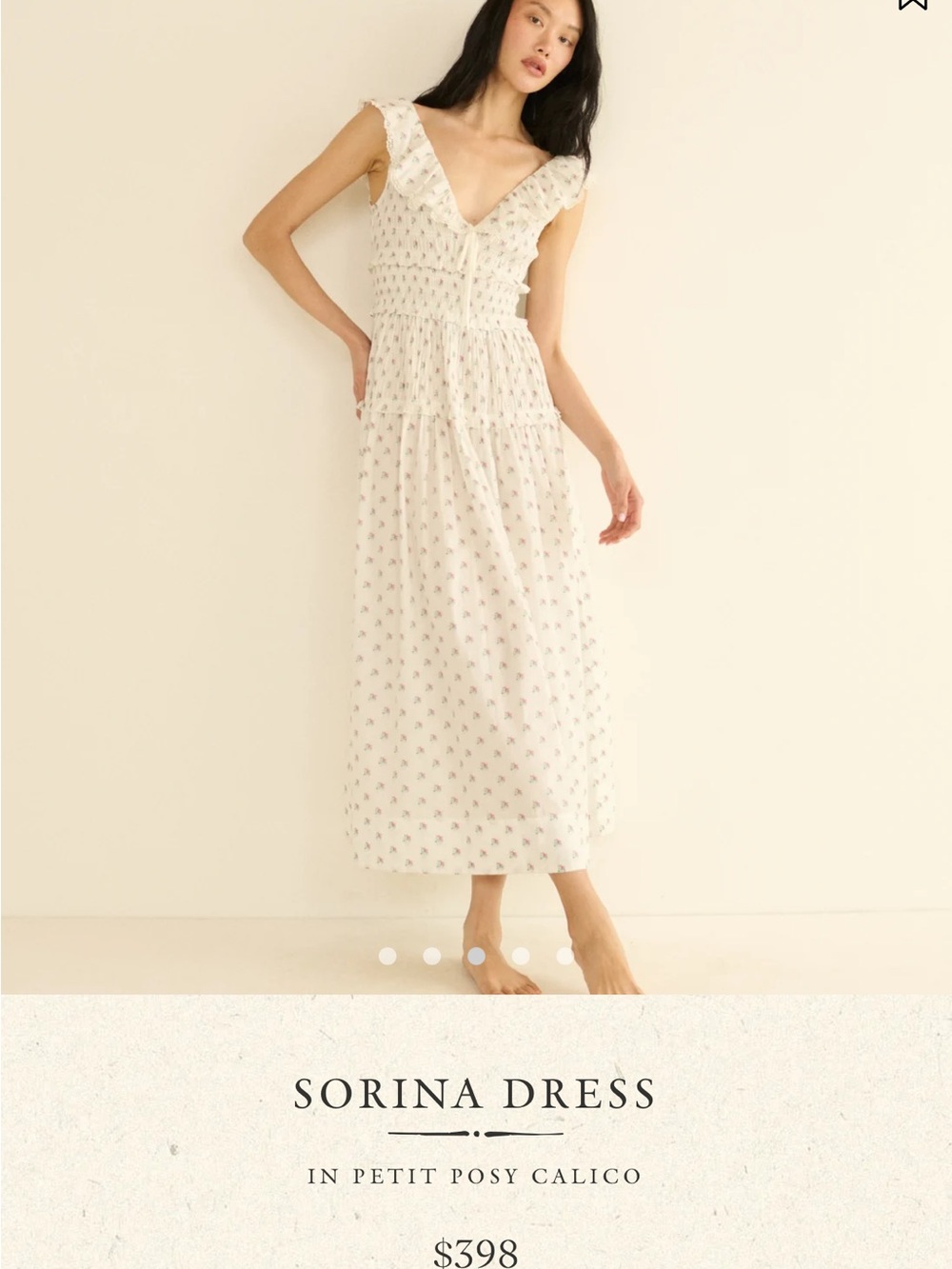 Doen Sorina Maxi Dress in Cream with Petite Posy Print